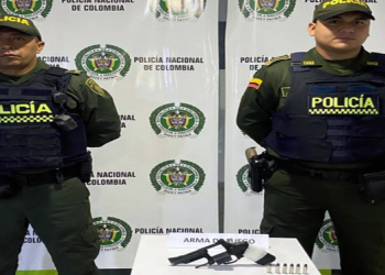 La Policía Nacional incautó un arma de fuego por decreto 2535 en Acacías Meta