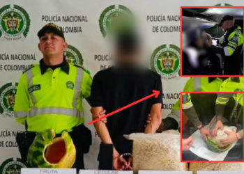 Lo capturaron en la vía Villavicencio – Bogotá con 26.000 dosis de base de coca en una sandía
